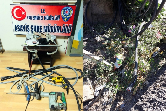 Van'da elektrik trafolarına dadanan hırsız yakalandı